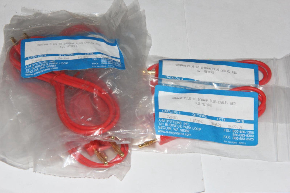 A-M SYSTEMS INC BANANA PLUGS MIX LOT of 21 Units with Various Lengths