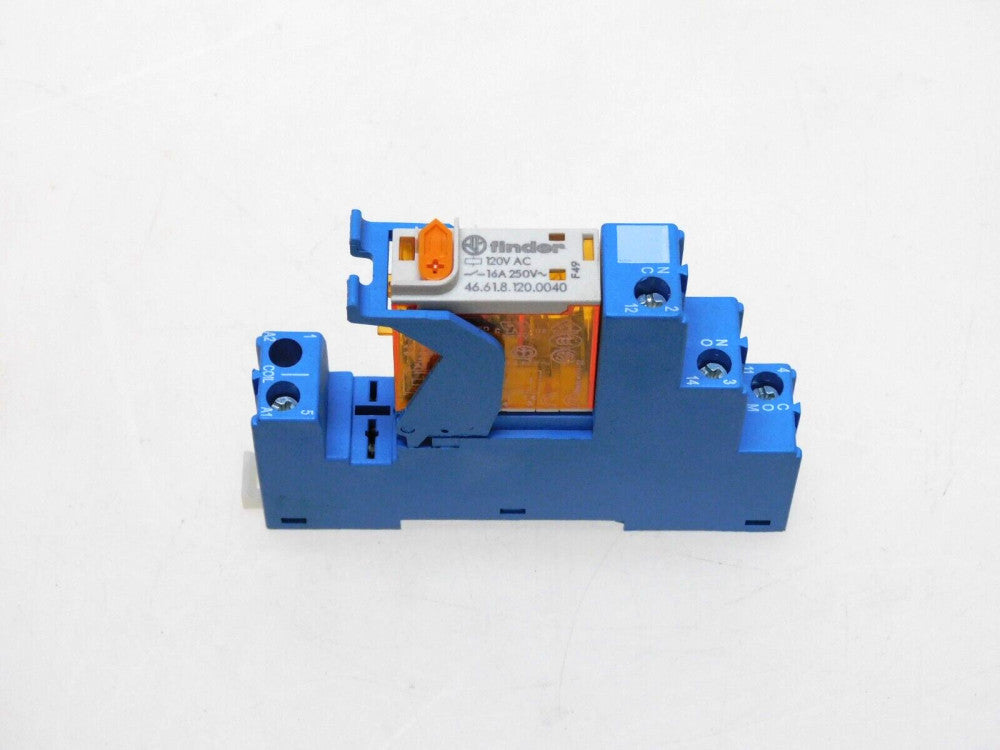FINDER 46.61.8.120.0040 RELAY SOCKET 120VAC W/ 97.01 BASE 16A 250V