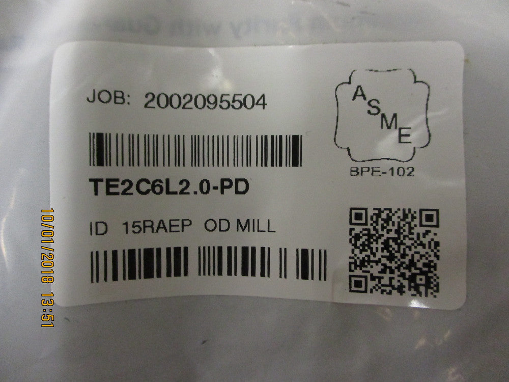 TE2C6L2.0-PD Maxpure BPE Series 2 90 Degree Elbow, T316L Stainless BRAND NEW!