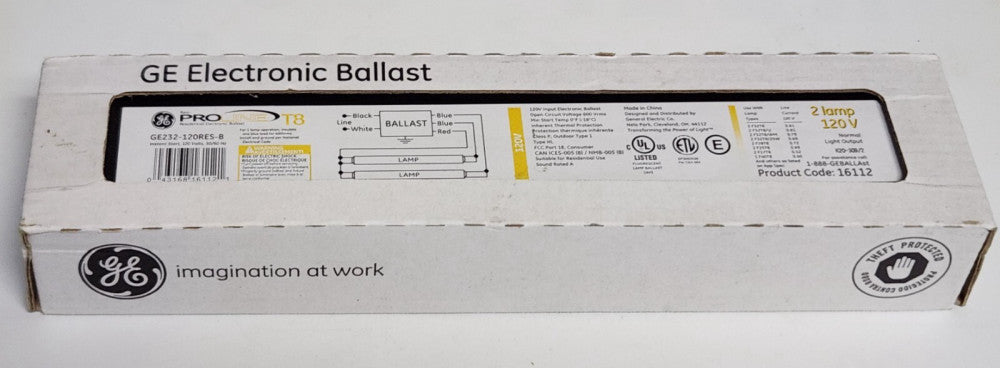 GE PRO LINE T8 GE232 120RES B Residential Electronic Ballast Instant Start