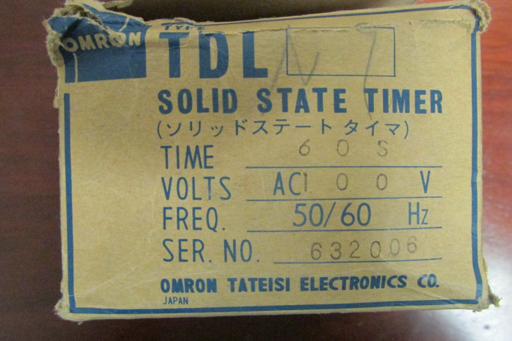 OMRON DTS 44A001C Type TDL 60 Second Timer DTS 110 VAC