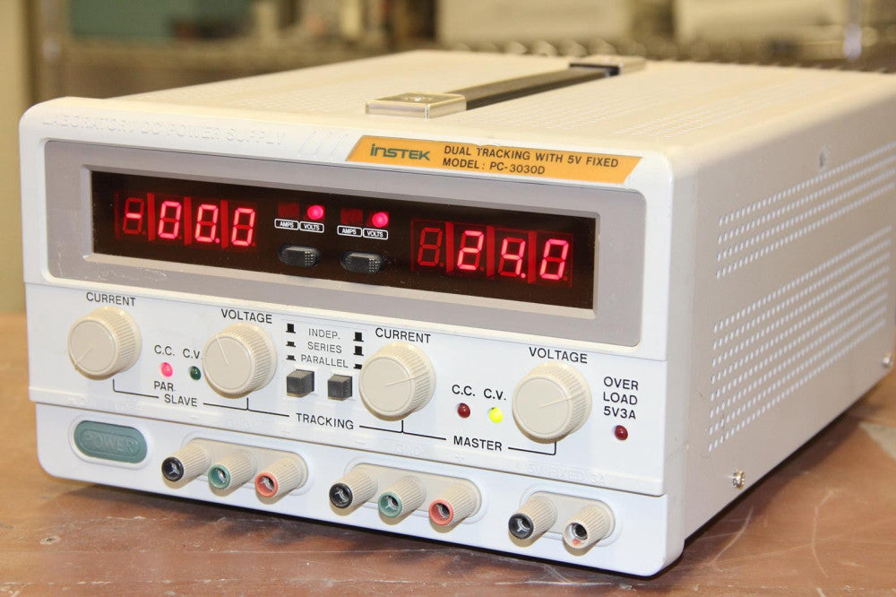 GW INSTEK PC-3030D Fixed 5V 3A Dual 0-30V 0-3A Triple Output Dual Tracking PS