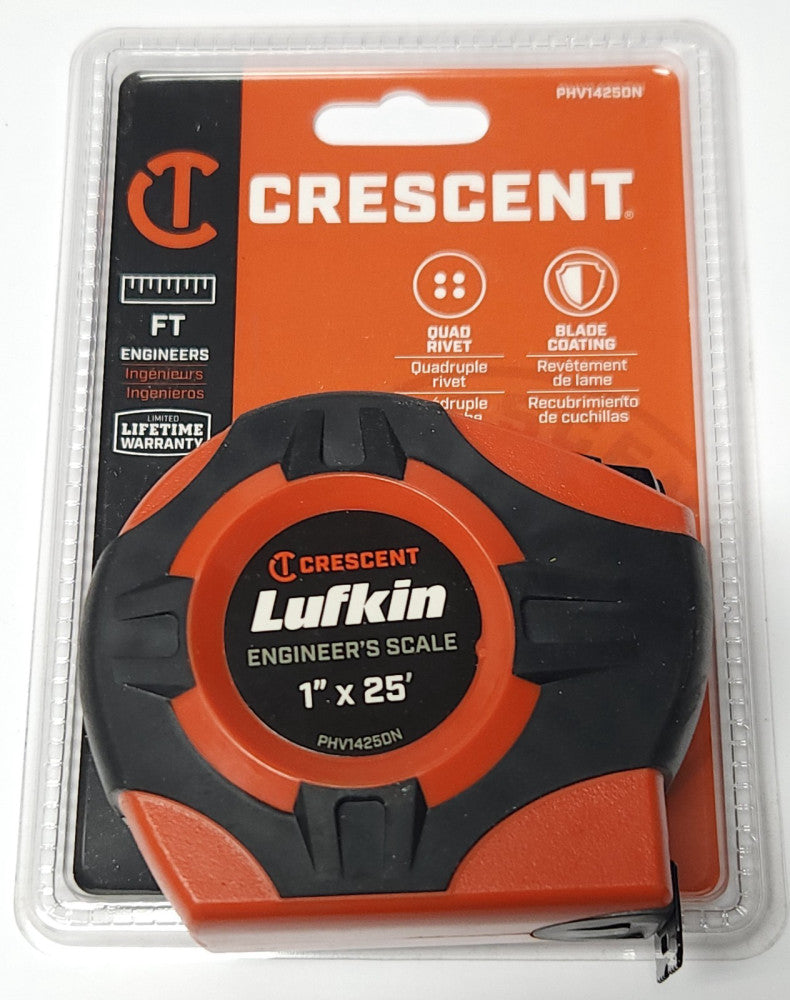 CRESCENT LUFKIN PHV1425N Engineers Scale 1" X 25" FT Engineers 25 Foot