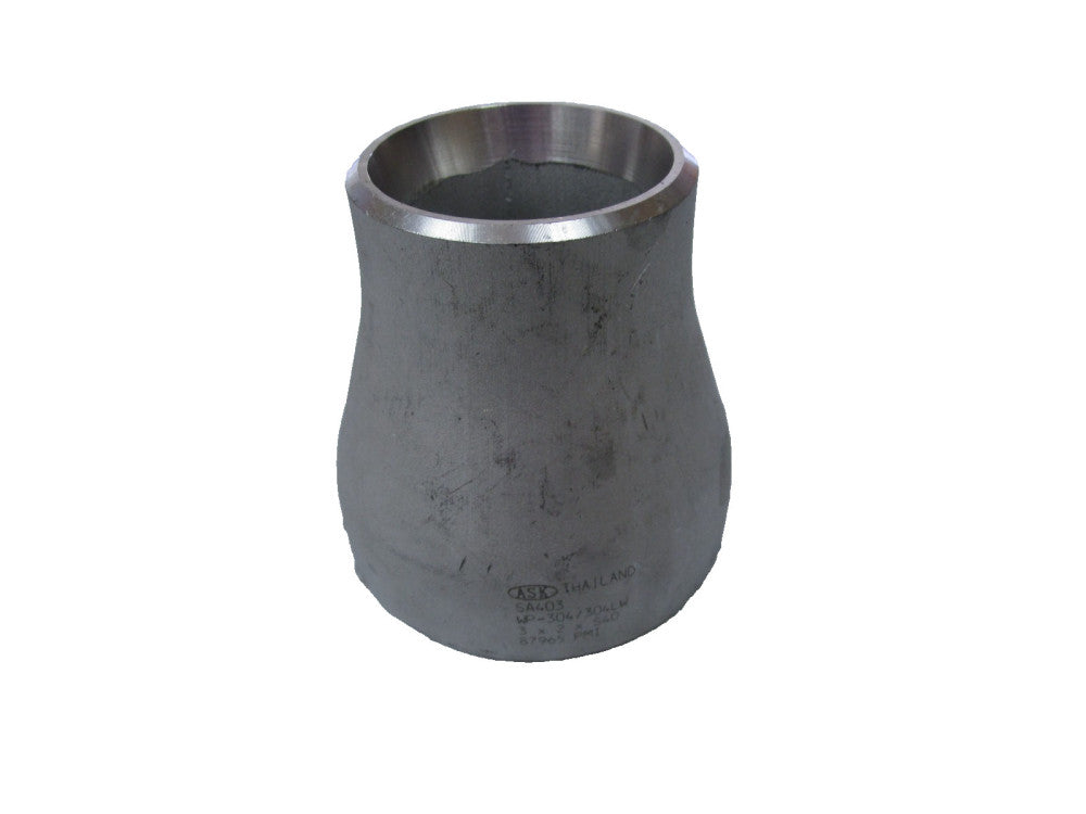 ASK 304 Stainless 3"x 2" S40 Schedule 40 Concentric Butt Weld Reducer