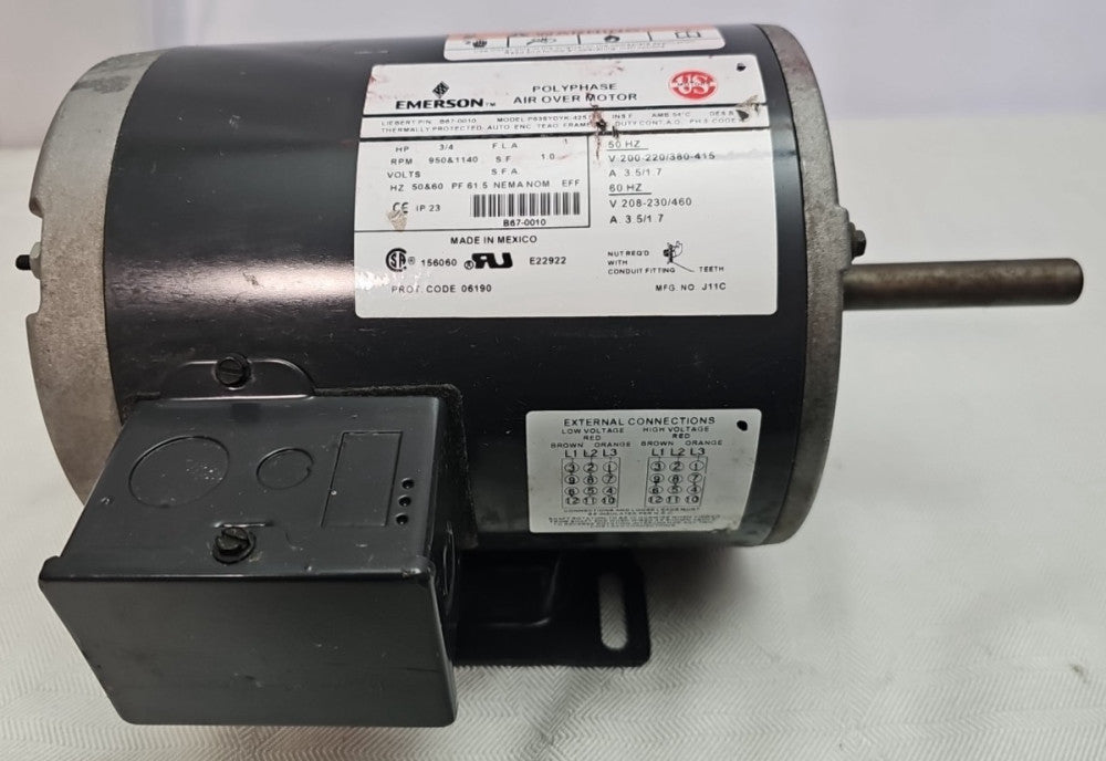 (1) LIEBERT KIT-B670010 Polyphase Air Over Motor 208-230/460V AC 3/4HP 3 Phase