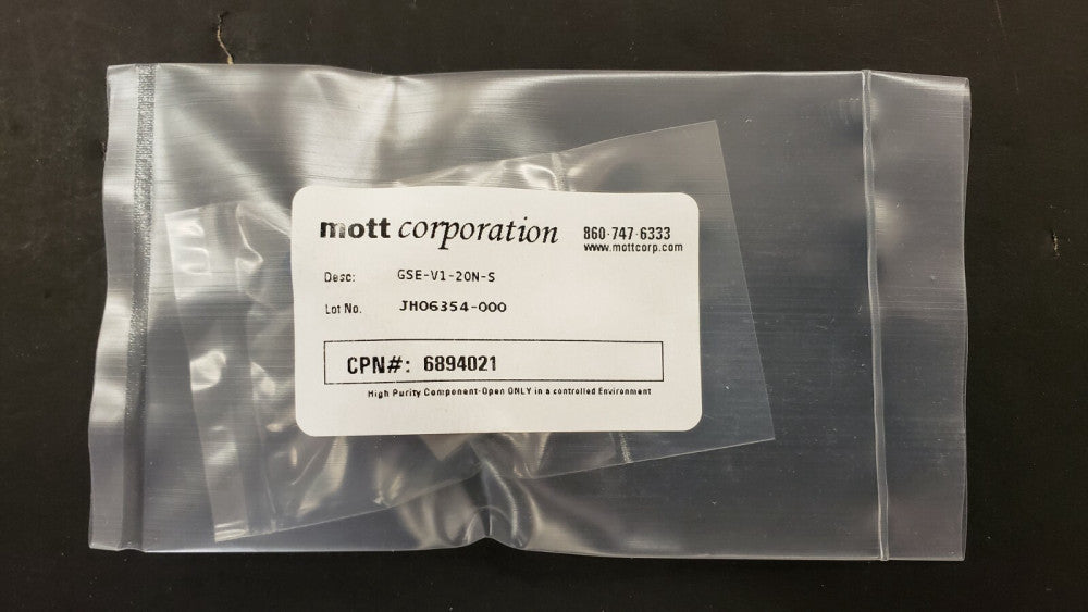 New, Mott Corporation, GSE-V1-20N-S, Diffuser, Sintered Nickel, .003um, 20 slpm