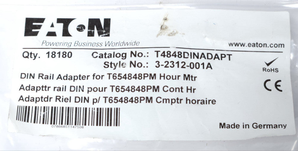 EATON T4848DINADAPT PANEL Meter Relay Counter Module DIN RAIL ADAPTER FOR T65484