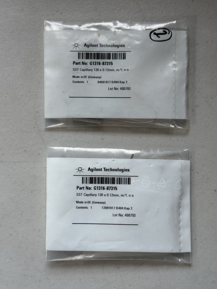 Lot of 2 - Agilent G1316-87315 SST Capillary 130 x 0.12mm, m/f, n-s