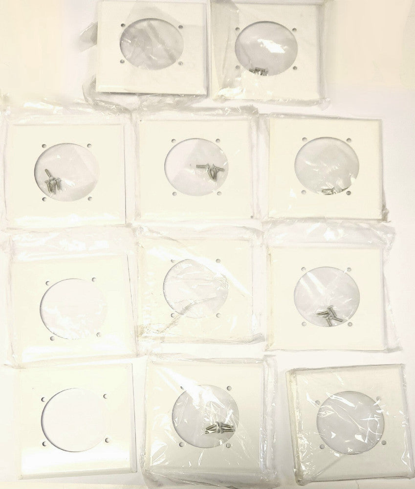 LOT OF 11 MULBERRY 86225 M#3 2 GANG POWER Receptacle Cover Plate WHITE