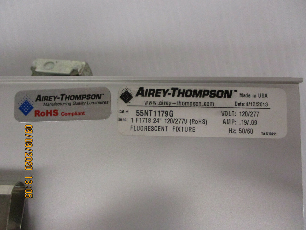 New. Airey-Thompson 55NT1179G F17T8 24" Fluorescent Fixture 120/277 Volt