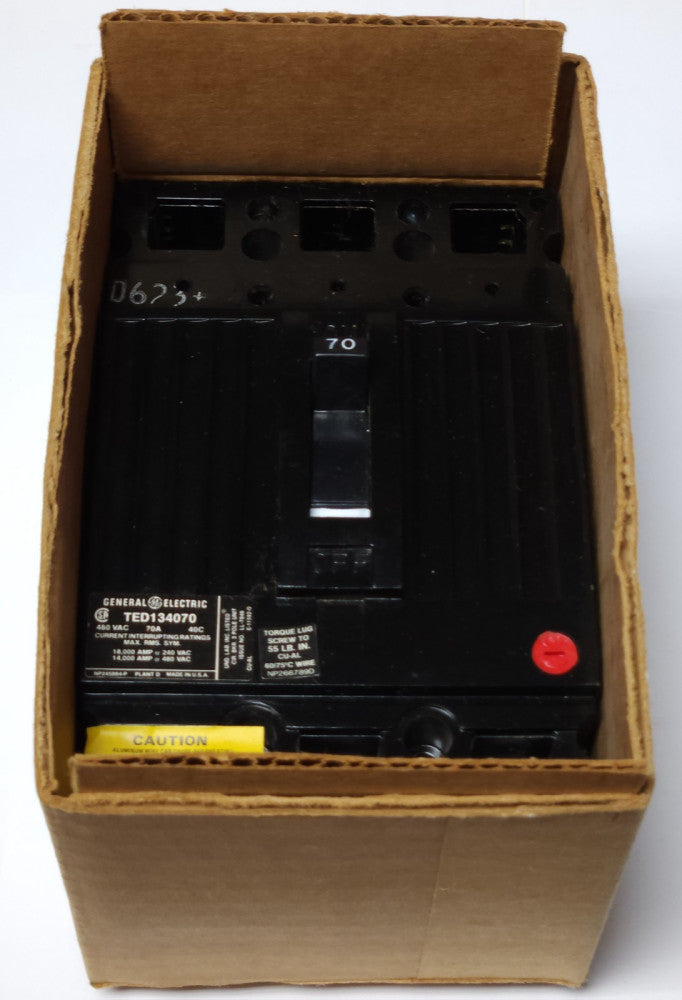 GENERAL ELECTRIC TED134070 TED134070WL 3 Pole 70 AMP Type TED Circuit Breaker 48