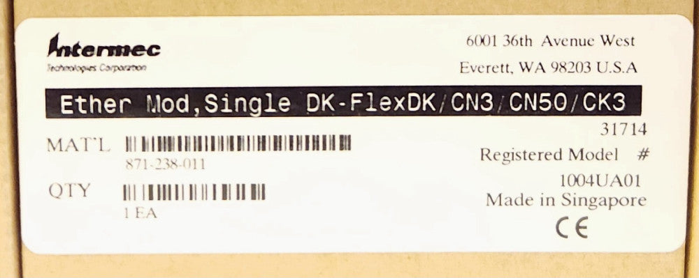 INTERMEC 871 238 011 Ethernet Module 1004UA01 Single DK FlexDK CN3 CN50 CK3