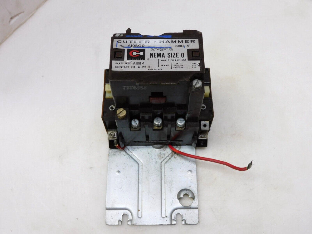 CUTLER HAMMER A10BG0 SER A1 NEMA SIZE 0 CONTACTOR 120V COIL