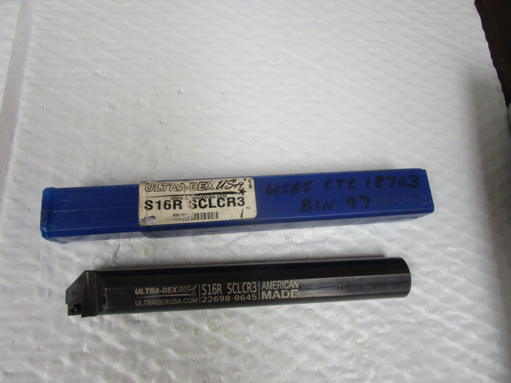 NEW ULTRA-DEX S16R SCLCR3 INDEXABLE BORING BAR 22698-0645