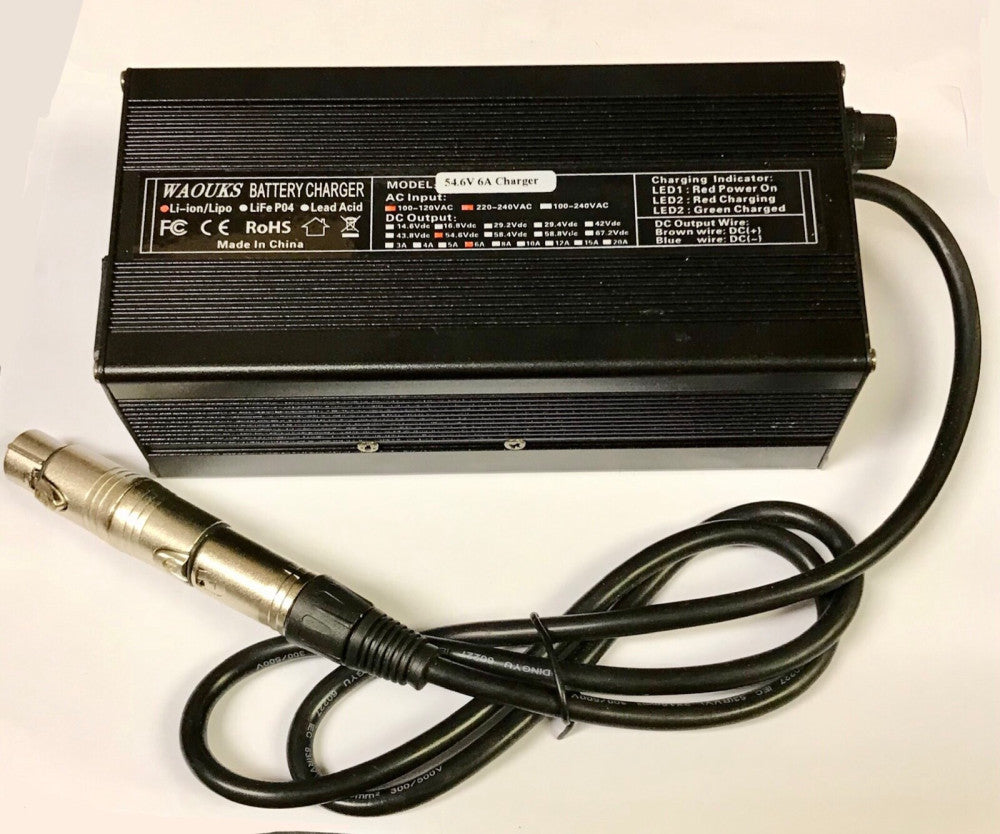 WAOUKS BATTERY CHARGER Model 54.6v 6A Input 100-240 VAC Output 54.6 VDC