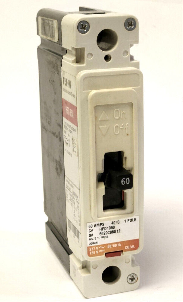 EATON CUTLER HAMMER HFD1060 Single Pole 60 AMP Type HFD Circuit Breaker