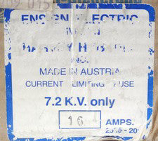 DRIESCHER ENSIEN HARVEY HUBBELL 2535 202 Current Limiting Fuse 7.2 KV 16 AMP