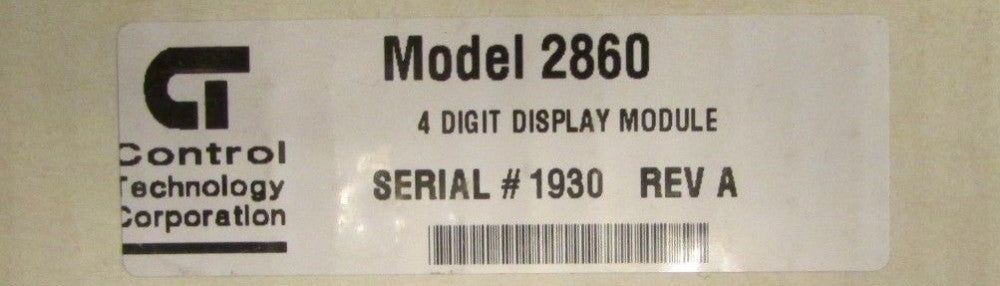 CT CONTROL TECHNOLOGY Model 2860 4 Digit Display Module