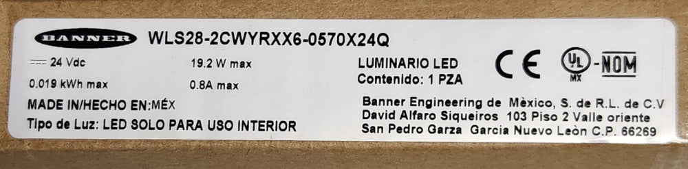 BANNER WLS28 2CWYRXX6 0570X24Q EZ Status WLS28-2 Multicolor LED Strip Light 24
