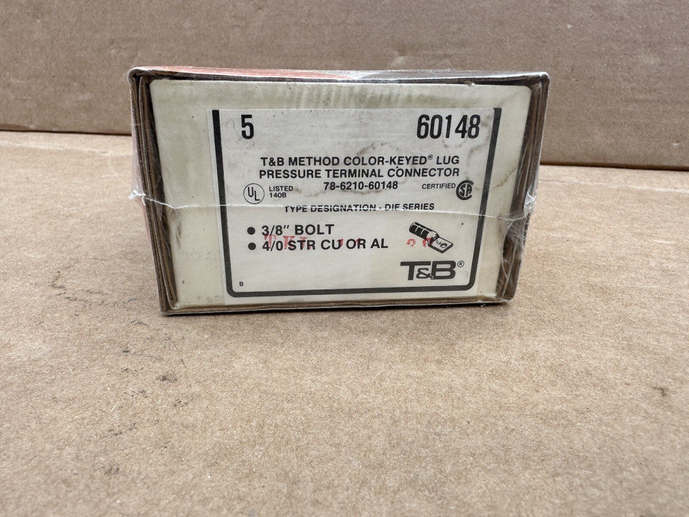 Box of 5 Thomas & Betts 60148 Color Keyed Lug Terminal Connector 3/8" Bolt