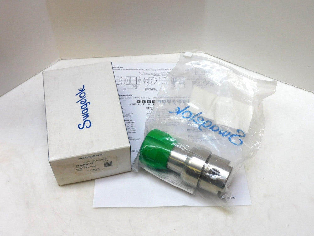 Swagelok KBP1C0D4A5E20000 Pressure Relief Valve 1/4" npt port 0-10psi
