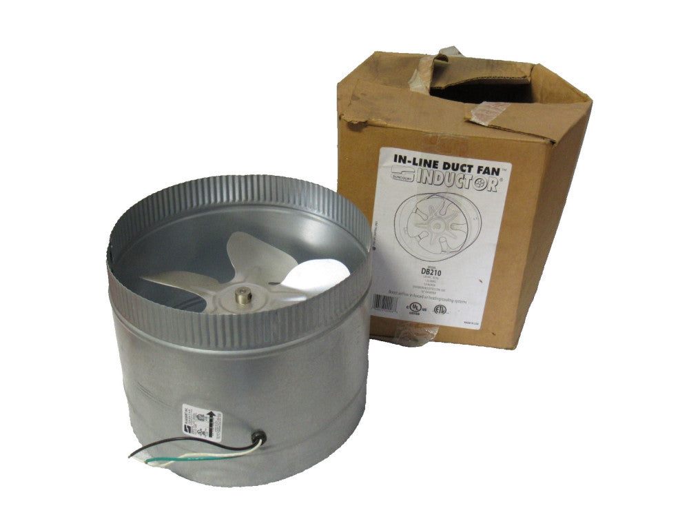 Suncourt DB210 10" Inductor In-line Duct Fan 120Vac 650Cfm