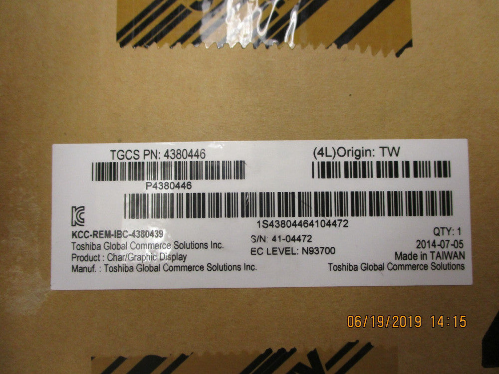 New - Open Box - TOSHIBA- 4380446 - DISTR APA Graphic DISPLAY; USB, Charcoal
