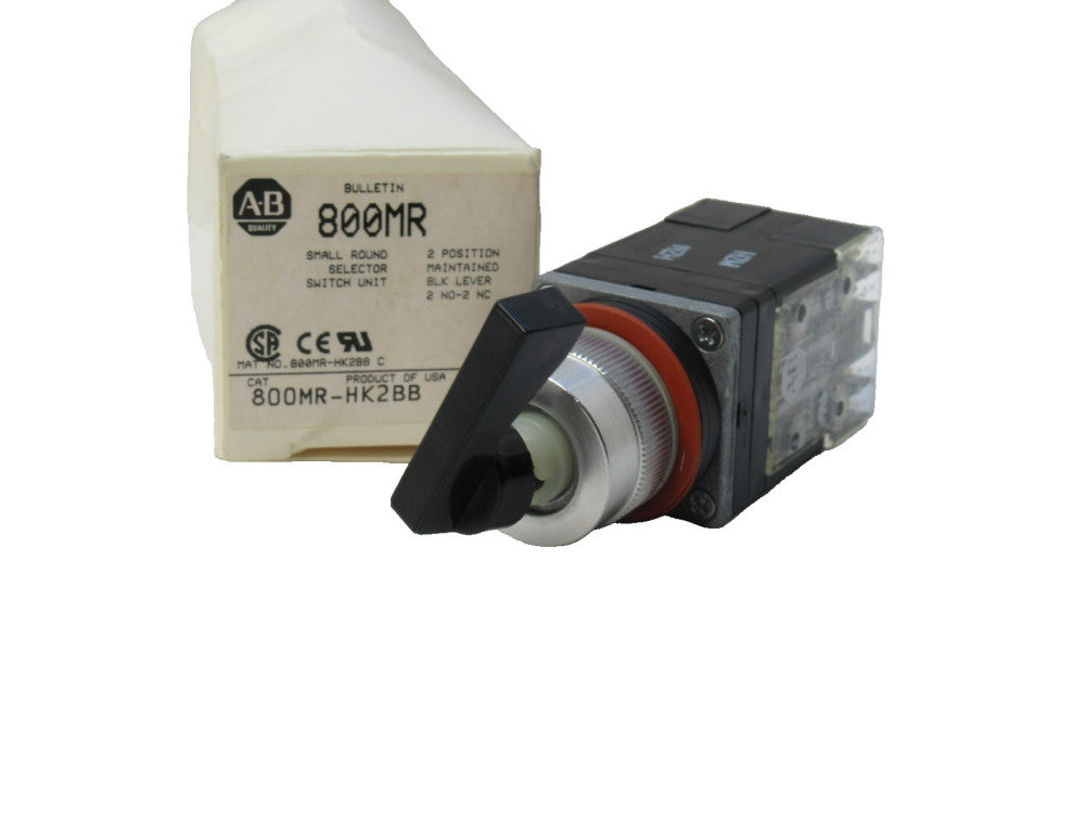 (NEW) ALLEN BRADLEY 800MR-HK2BB , 800MRHK2BB 2 Position Selector Switch
