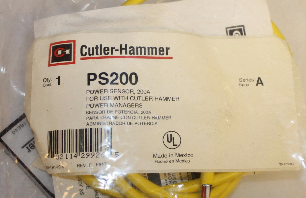 CUTLER HAMMER PS200 Power Manager 200 Amp Power Sensor 30 19149 5