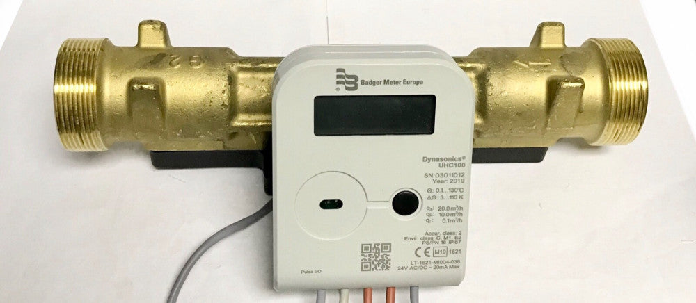 DYNASONIC UHC100 24VDC Ultrasonic Heat Meter BADGER THREADED G2 L300 mm WATER LT