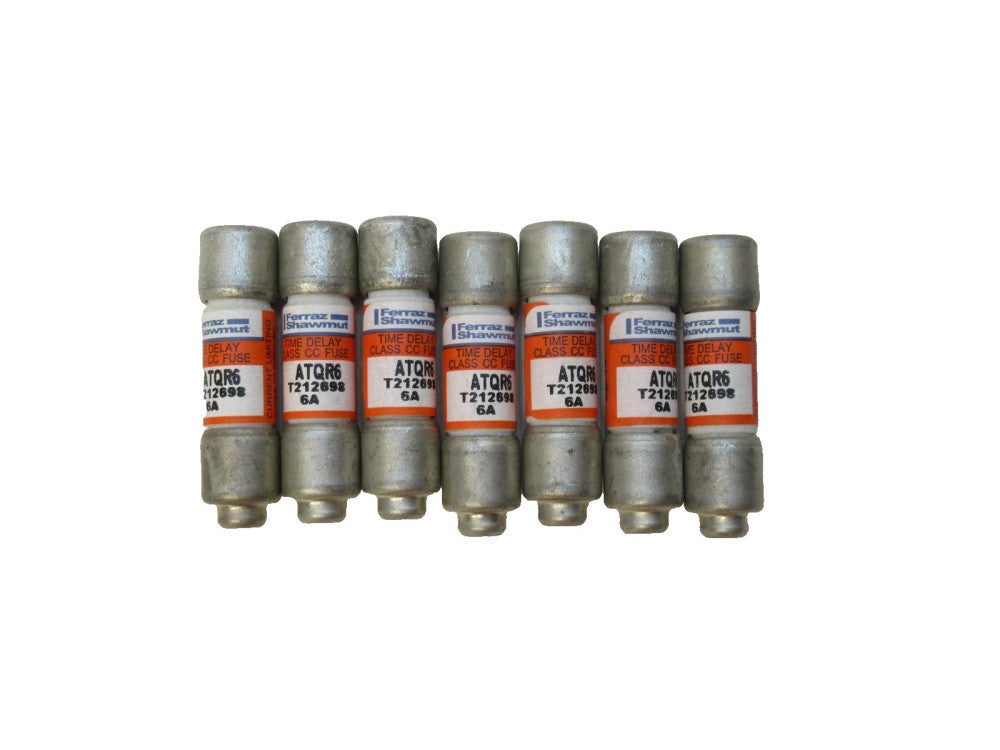 Ferraz Shawmut ATQR6 6A Amp Time Delay Fuse (New - Lot of 7)