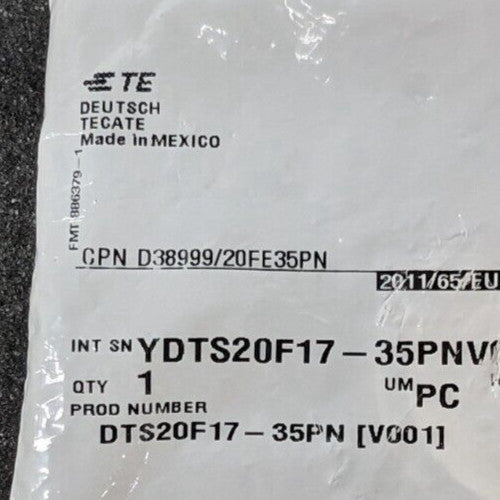 New, TE Connectivity, D38999/20FE35PN, Receptacle 55 Position Pin Contact Flange