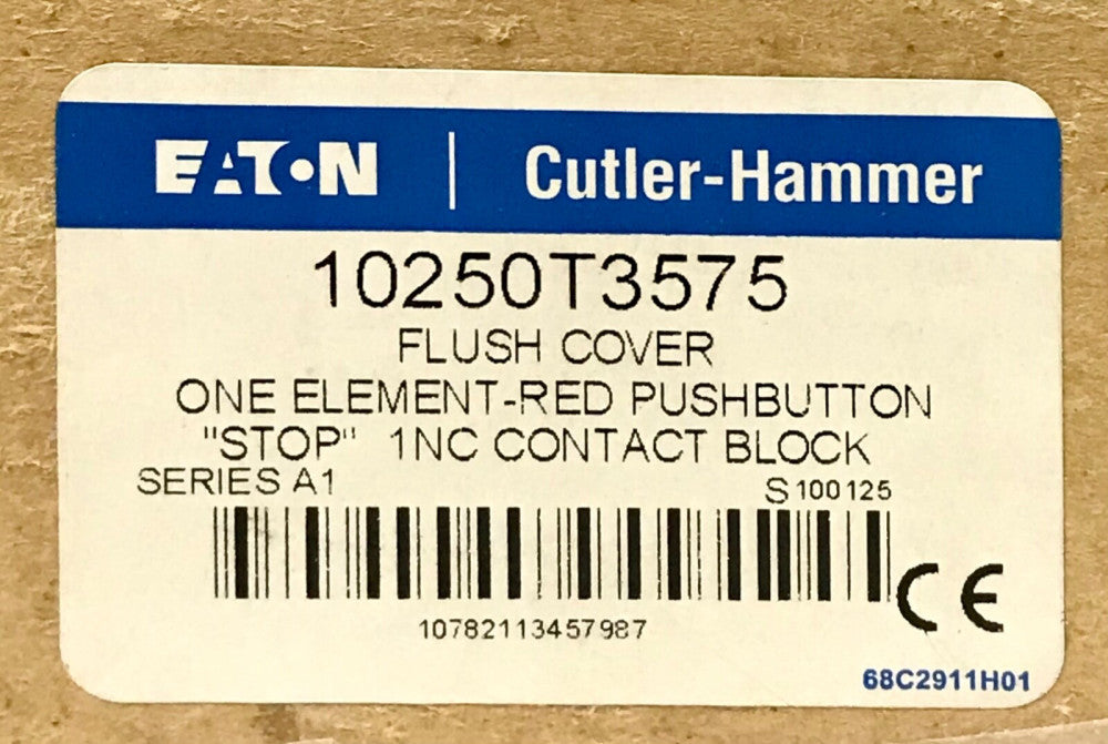 EATON CUTLER HAMMER 10250T3575 RED Flush Push Button Station Cover Assembly 1NC