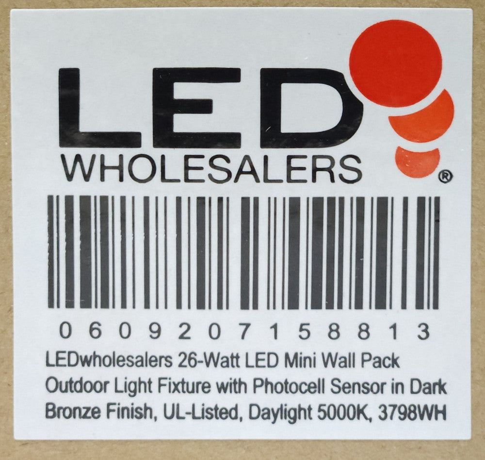 LED WHOLESALERS TS WPK04 26W L XXX 100-277 VAC Input 5000K 26 WATT LED MINI WALL