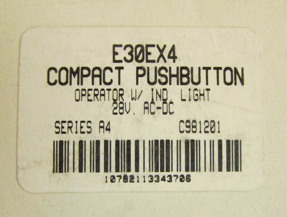 CUTLER HAMMER E30EX4 28 V AC DC Compact Push Button Operator