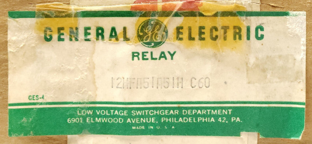 GENERAL ELECTRIC 12HFA51A41H Type HFA 250 Volt Multi Contact Auxiliary Relay