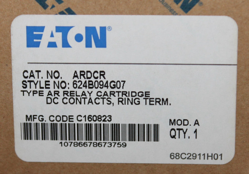 EATON CUTLER HAMMER ARDCR Type AR Relay Cartridge DC Contacts 624B094G07