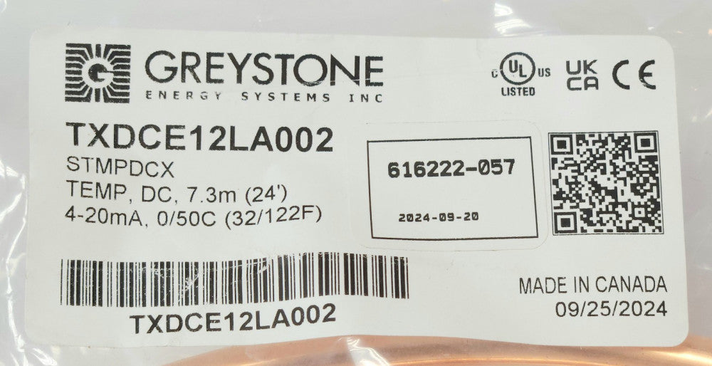 GREYSTONE TXDCE12LA002 Average Temperature DUCT TRANSMITTER 24' STMPDCX 7.3M
