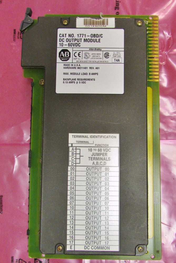 ALLEN BRADLEY 1771 0BD Series C DC Output Module 10-60V 1771 OBD