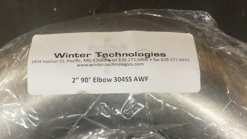 New, Winter Technologies, B2S-G200U, 2" Unpolished 90 Deg 304 Stainless Steel