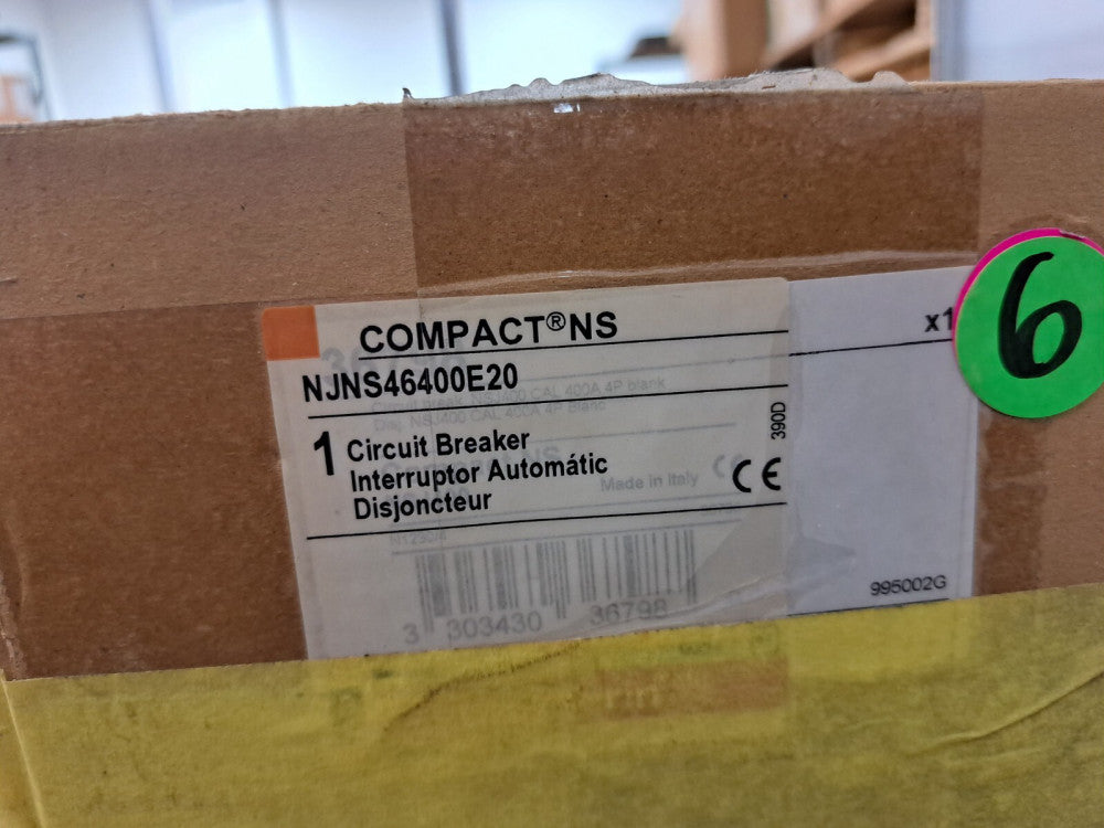 New, Open Box, Schneider Electric, NJNS46400E20, 600V CIRCUIT BREAKER 3POLE
