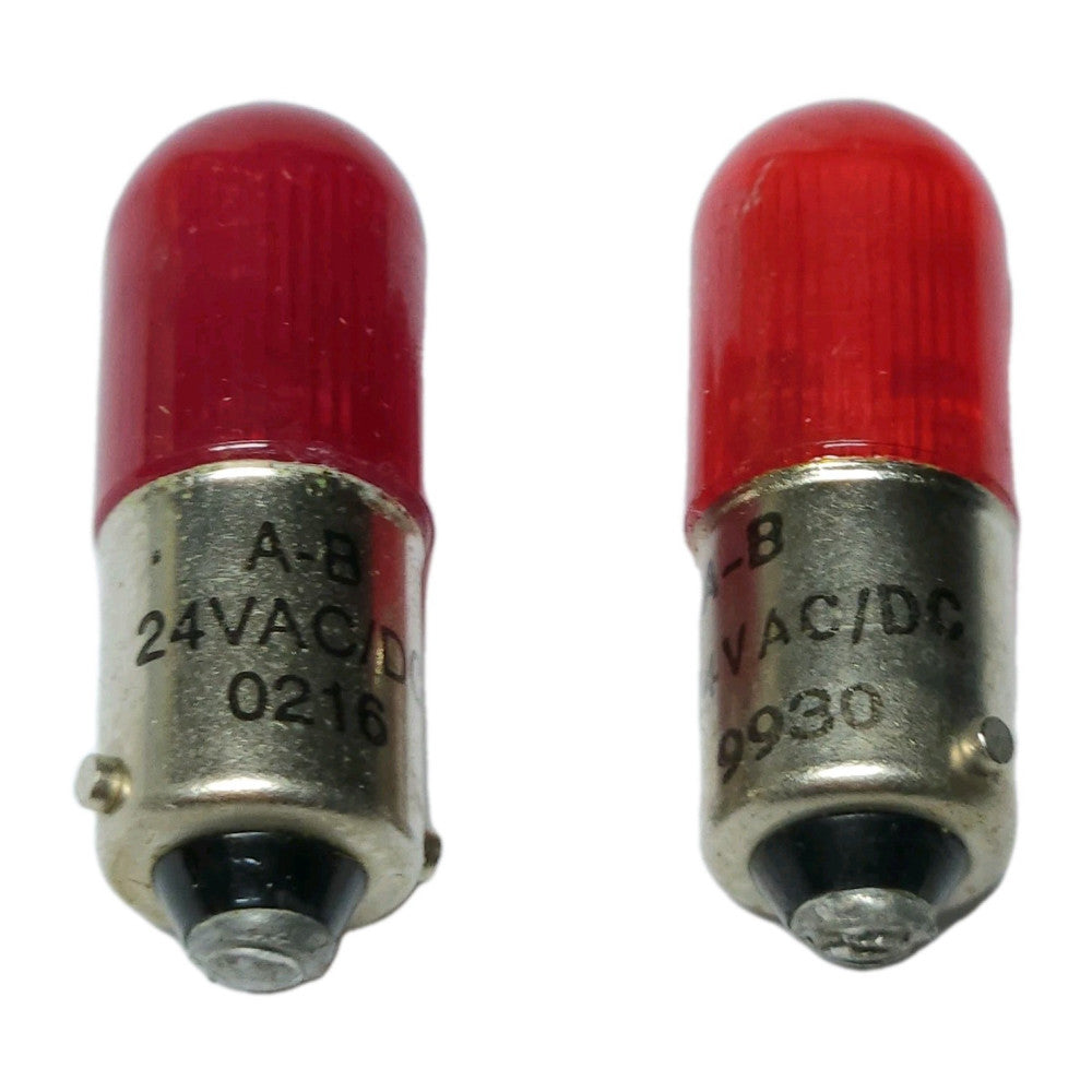 LOT OF 2 ALLEN BRADLEY 800T N319R 24 VAC VDC RED LAMP BULB