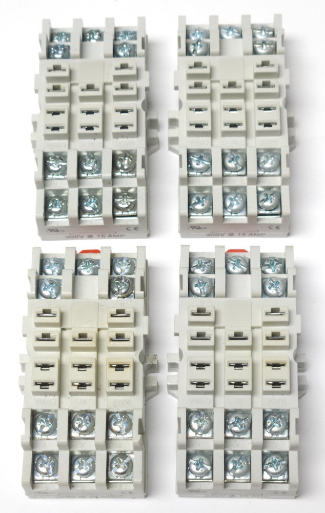 LOT OF 4 DAYTON 5X853M 15 AMP 300 Volt Relay Base Socket 11 Blade Type