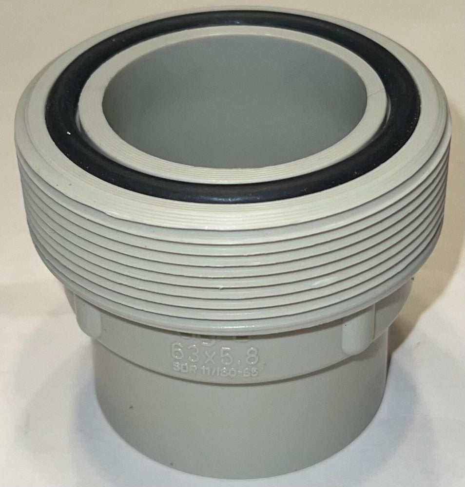 AGRU SDR11 ISO S5 PPR 63 X 5.8 10/2 Piping Half Union