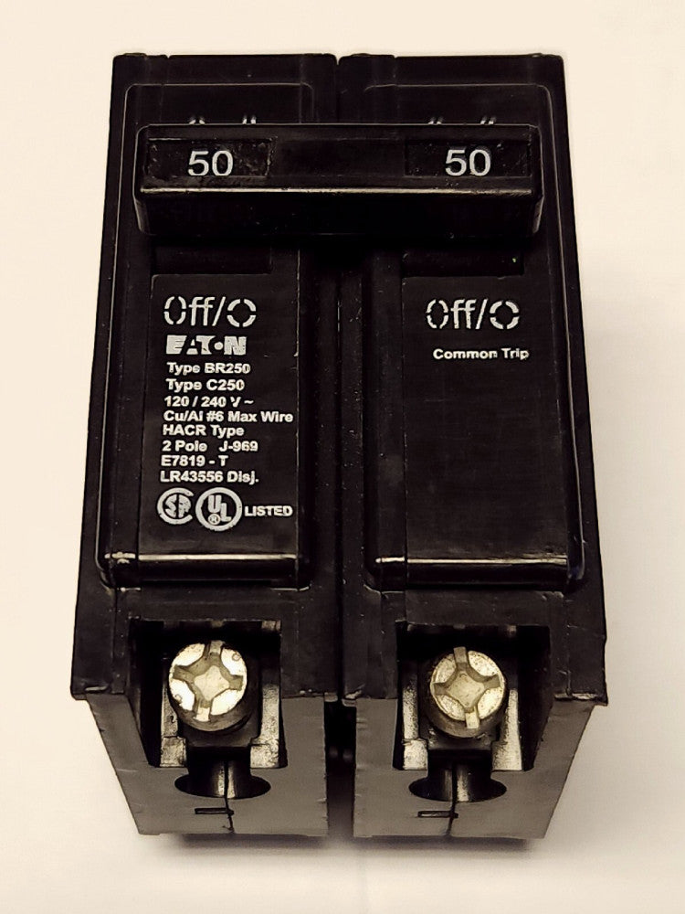 EATON CUTLER HAMMER BR250 C250 2 Pole 50 AMP Type BR Circuit Breaker