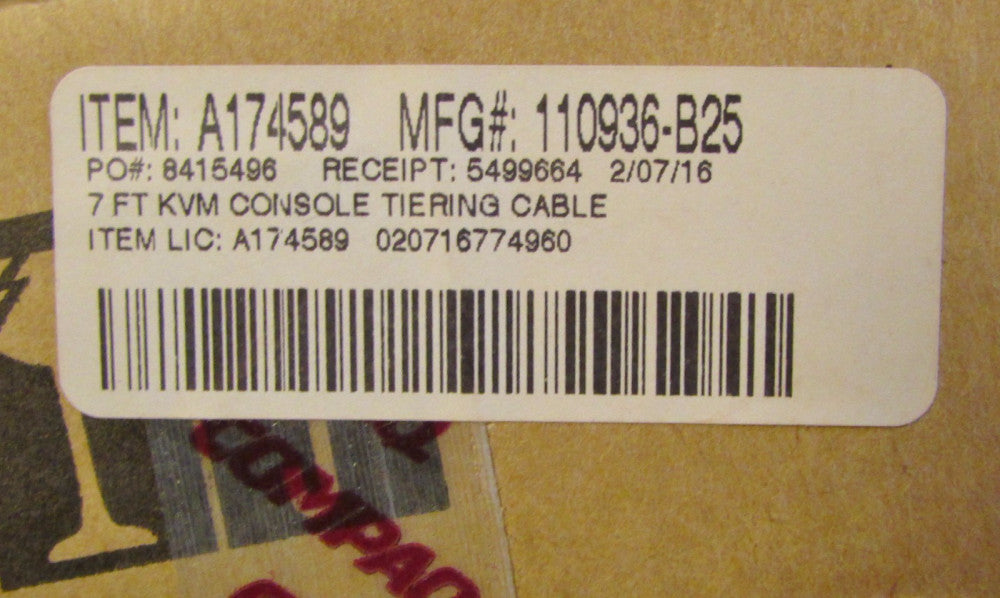 HEWLETT PACKARD COMPAQ 110936 B25 7 Ft. KVM Cable A174589