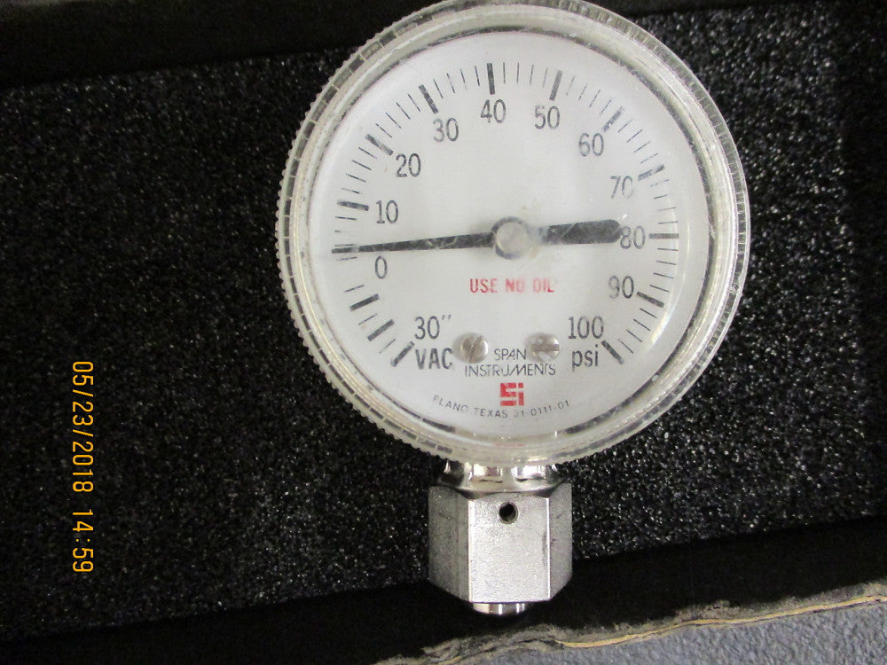 21-01111-01 Span Instruments 0-100PSI Pressure Gauge USED!