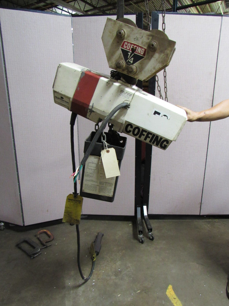 COFFING ELECTRIC CHAIN HOIST EC-0516-3 1/4 T TON 230/460V 3PH 83"DROP W/ TROLLEY