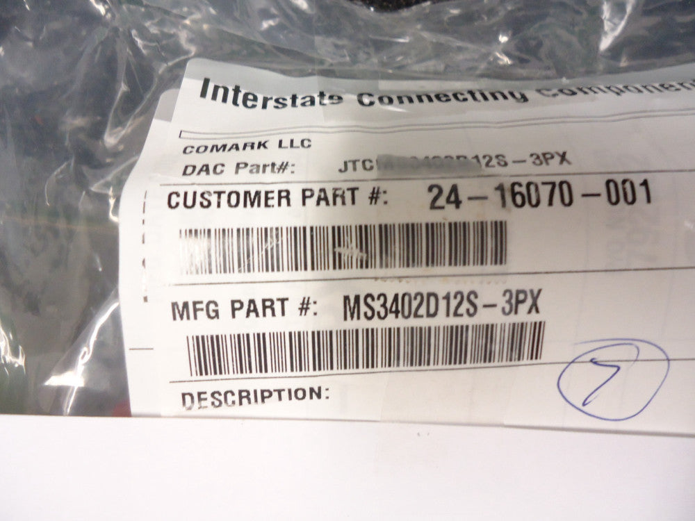 MS3402D12S-3PX Conesys Electrical Receptacle Connector 2a Unef Length BRAND NEW!