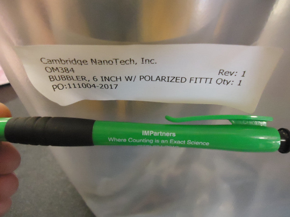 Cambridge NanoTech OM384 Bubler, 6 Inch with Polarized Fitting. Brand New!